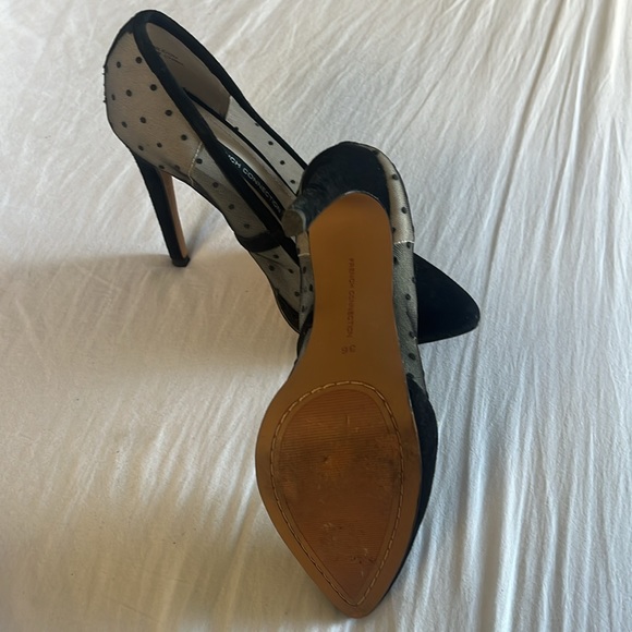French Connection velvet and net pinup style heels - Picture 3 of 3